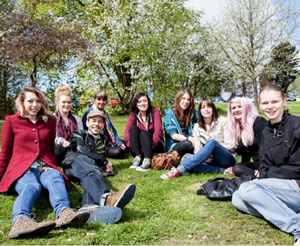 People on lawn